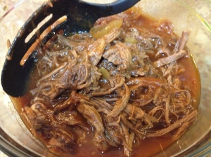 A large bowl of shredded beef for only 5 minutes of work?  Yes, please!